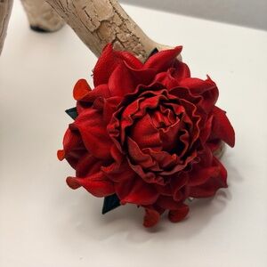 Leather Flower Hair Clip